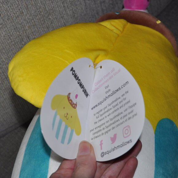 New 12" Squishmallow Pompompurin Sundae Sanrio Hello Kitty Plush - Picture 6 of 6